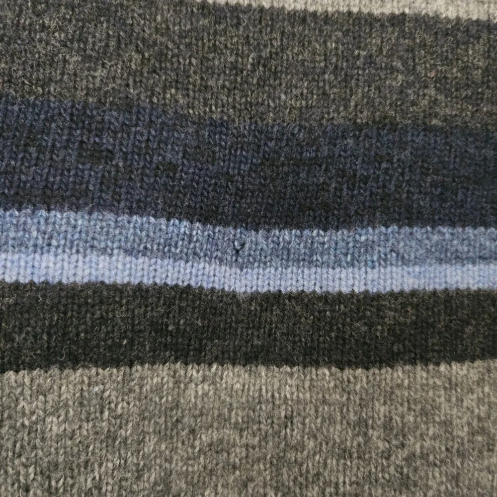 Banana Republic Wool Sweater Mens L Striped Mock Neck Preppy Grandpacore